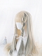 Evahair Golden and Grey Mixed Color Long Straight Synthetic Wig with Bangs