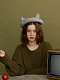 Cute Grey Cat-Ears Mori Beret Hat