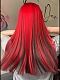 Preorder--Evahair 2021 New Style Red and Hidden Black long Straight Synthetic Wig with Bangs