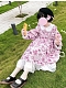 Evahair super cute bear printed pink lolita dress
