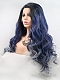 European and American style front lace long curl gradient color wig