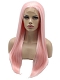 Cherry Blossom Pink Long Straight Hair Half Hand Woven Synthetic Fiber Wig