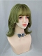 Evahair 2021 New Style Green Short Straight Synthetic Wig with Bangs and Layered Hime Cut