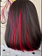 Preorder--Evahair 2021 New Style Black and Hidden Red Medium Straight Synthetic Wig with Bangs