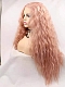 Evahair European and American style pink wavy front lace wig 