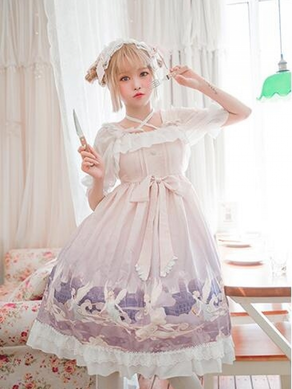 Evahair New Style purple Angel Style Lolita Dress OP