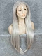 Pure Grey Hot Color Long Straight Synthetic Lace Front Wig
