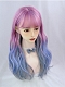 Evahair 2021 New Style Purple to Blue Ombre Long Wavy Synthetic Wig with Bangs