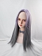 Evahair Purple to Grey Ombre Long Straight Synthetic Wig