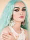 EvaHair Mint Green Slight Wavy Synthetic Lace Front Wig