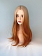 Evahair 2021 New Style Golden to Orange Ombre Color Long Straight Synthetic Wig