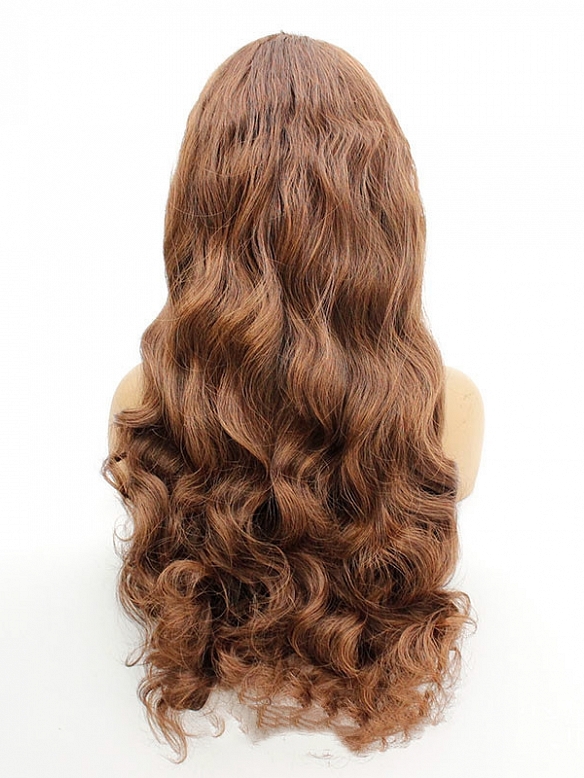 Evahair Fashion Style Brown Long Curly Synthetic Wig