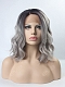 Grey Ombre Wavy Medium Length Synthetic Lace Front Wig