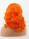 Bright Orange Synthetic Medium Length Lace Front Wig