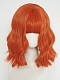 Evahair Bright Orange Medium Length Wavy Synthetic Wig with Bangs