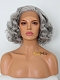 Granny Grey Curly Short Synthetic Lace Front Wig