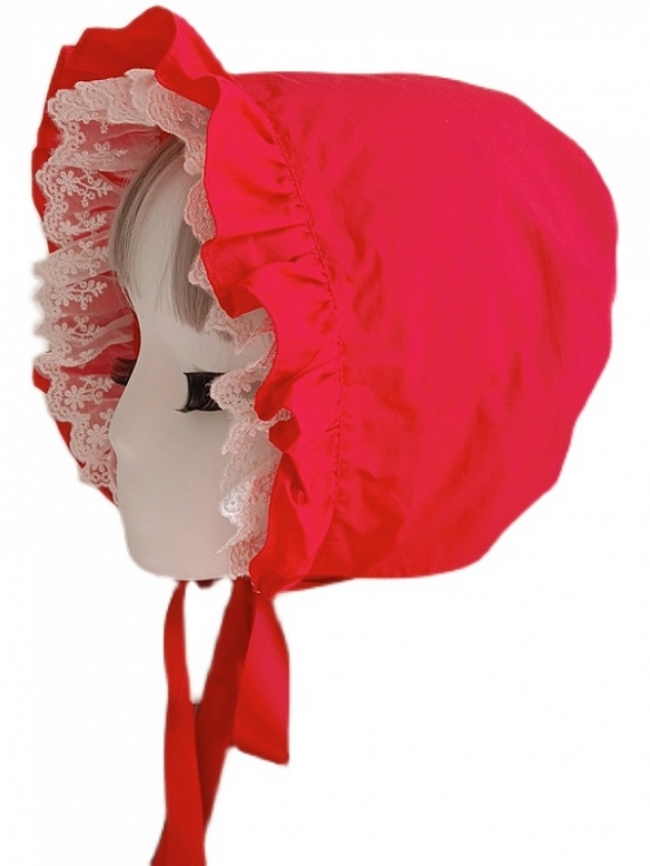Lolita French cute vintage girl red hat