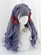 Evahair Grey and Purple Long Wavy Synthetic Wig with Bangs
