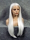 Super Long White Straight Synthetic Lace Front Wig