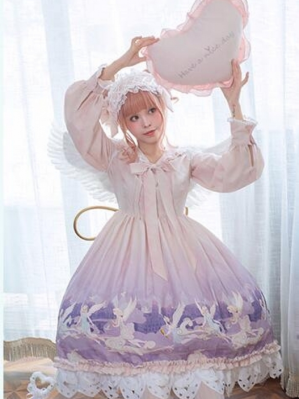 Evahair New Style purple Angel Style Lolita Dress OP