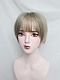 Evahair 2021 New Style Mint Grey Short Straight Synthetic Wig with Bangs