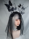 Evahair Half Black and Half White Shoulder Length Straight Synthetic Wig with Bangs