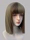 Evahair 2021 New Style Brown and Green Short Straight Synthetic Wig with Bangs