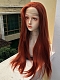 Evahair 2021 New Style Orange Long Straight Synthetic Lace Front Wig