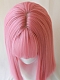 Evahair 2021 New Style Pink Medium Straight Synthetic Wig with Bangs