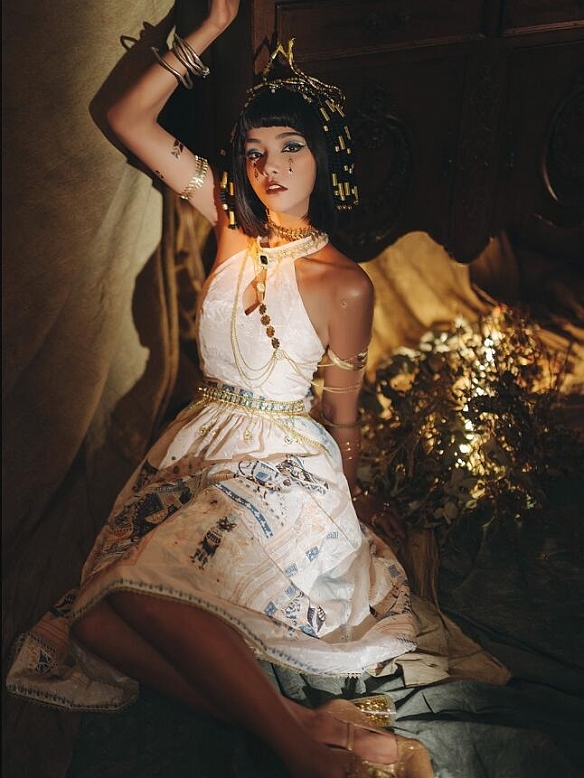Evahair Egyptian style A-line skirt shaped lolita dress