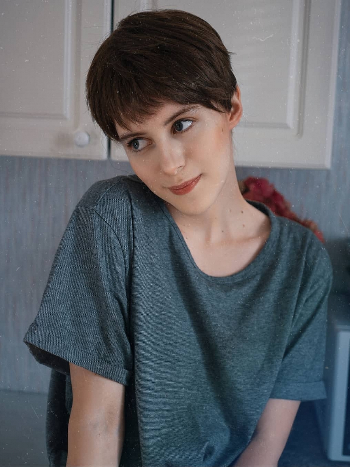 Brown Short Pixie Cut Synthetic Wig Capless Wig