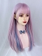 Pink Purple Highlight Gradient Two-Color Long Straight Wig
