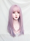 Evahair 2021 New Style Blue and Pink Mixed Color Medium Striaght Synthetic Wig with Bangs