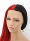 Half Black Half Red Synthetic Lace Front Wig