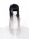 Adjustable Black and white gradient full cap lolita wig