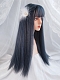 Evahair Grayish Blue Long Straight Synthetic Wig With Bangs