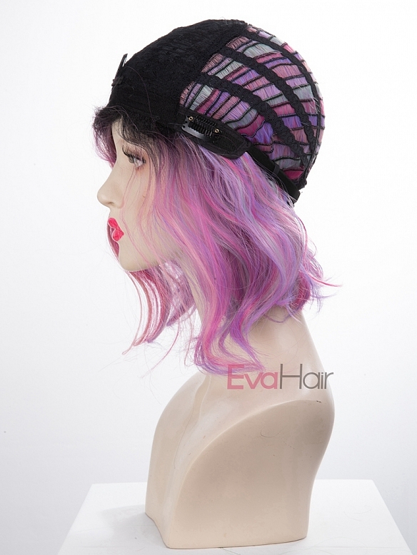 EvaHair Mix Purple Wavy Lob Synthetic Capless Wigs