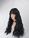 Evahair Black Long Natural Wavy Synthetic Wig with Bangs