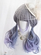 Evahair Blue and Grayish Purple Mixed Color Long Wavy Synthetic Wig with Bangs