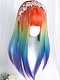 Evahair 2021 New Style Rainbow Color Long Straight Synthetic Wig with Bangs