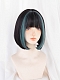 Evahair 2021 New Style Black and Green Mixed Color Bob Straight Synthetic Wig with Bangs