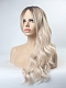 Platinum Blonde Ombre Wavy Capless Synthetic Wig