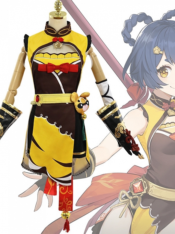 Evahair fashion Genshin Xiangling cosplay suit