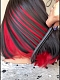 Preorder--Evahair 2021 New Style Black and Hidden Red Medium Straight Synthetic Wig with Bangs