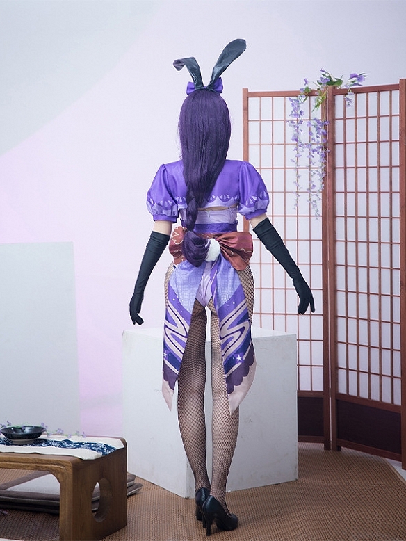 Evahair Fashion Genshin Raiden Shogun Bunny Girl Cosplay Costume