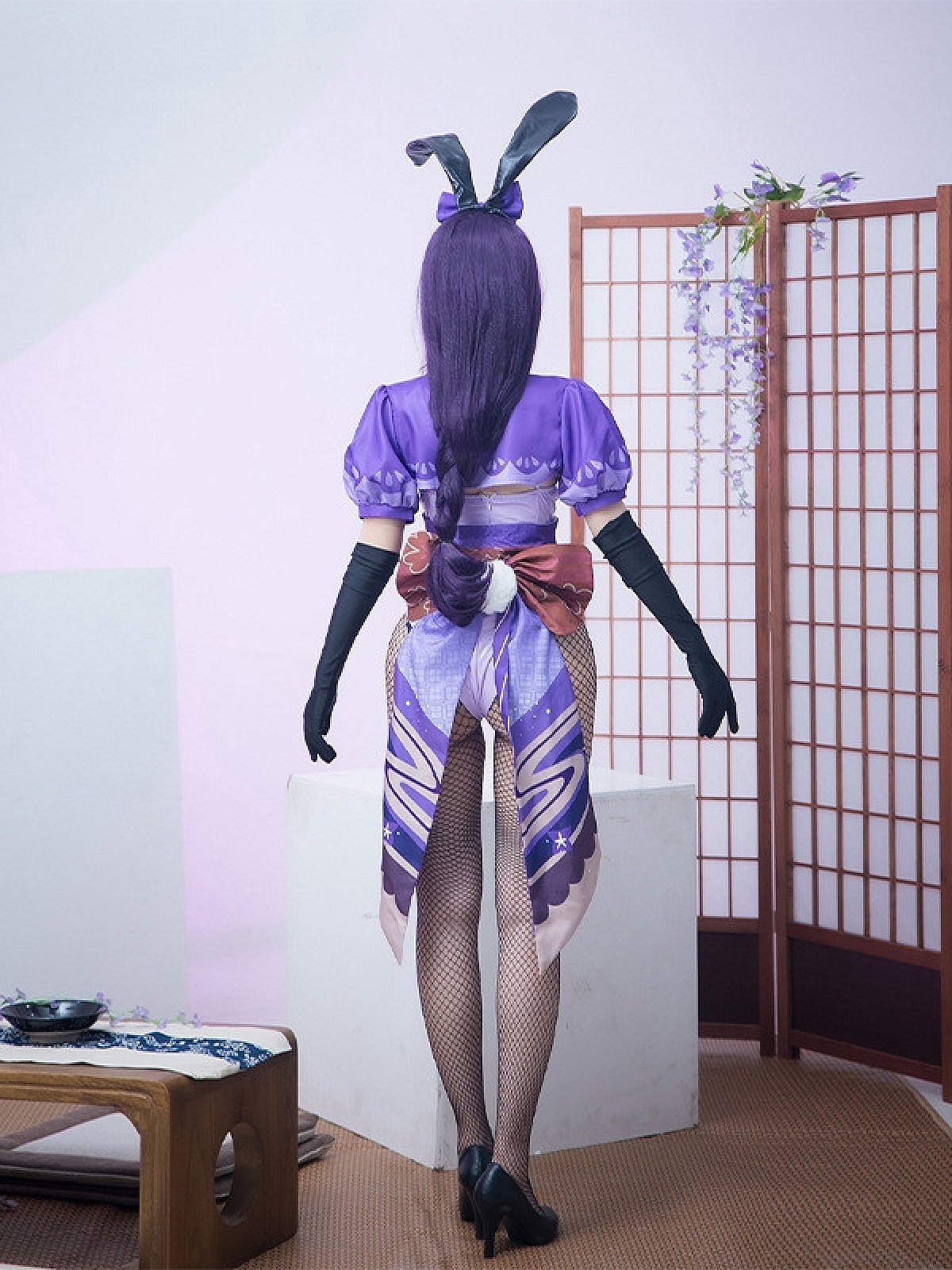 Evahair Fashion Genshin Raiden Shogun Bunny Girl Cosplay Costume