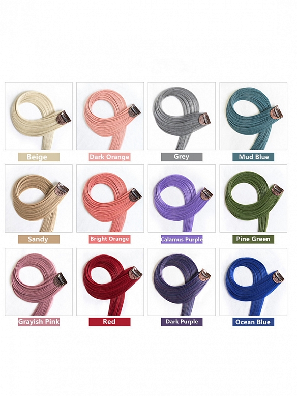 Multicolored Hair Clips in Hair Extensions