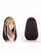 Evahair Black and Front Blonde Medium Length Straight Synthetic Wig with Bangs