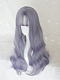 Evahair Grey and Purple Mixed Color Long Wavy Synthetic Wig with Bangs