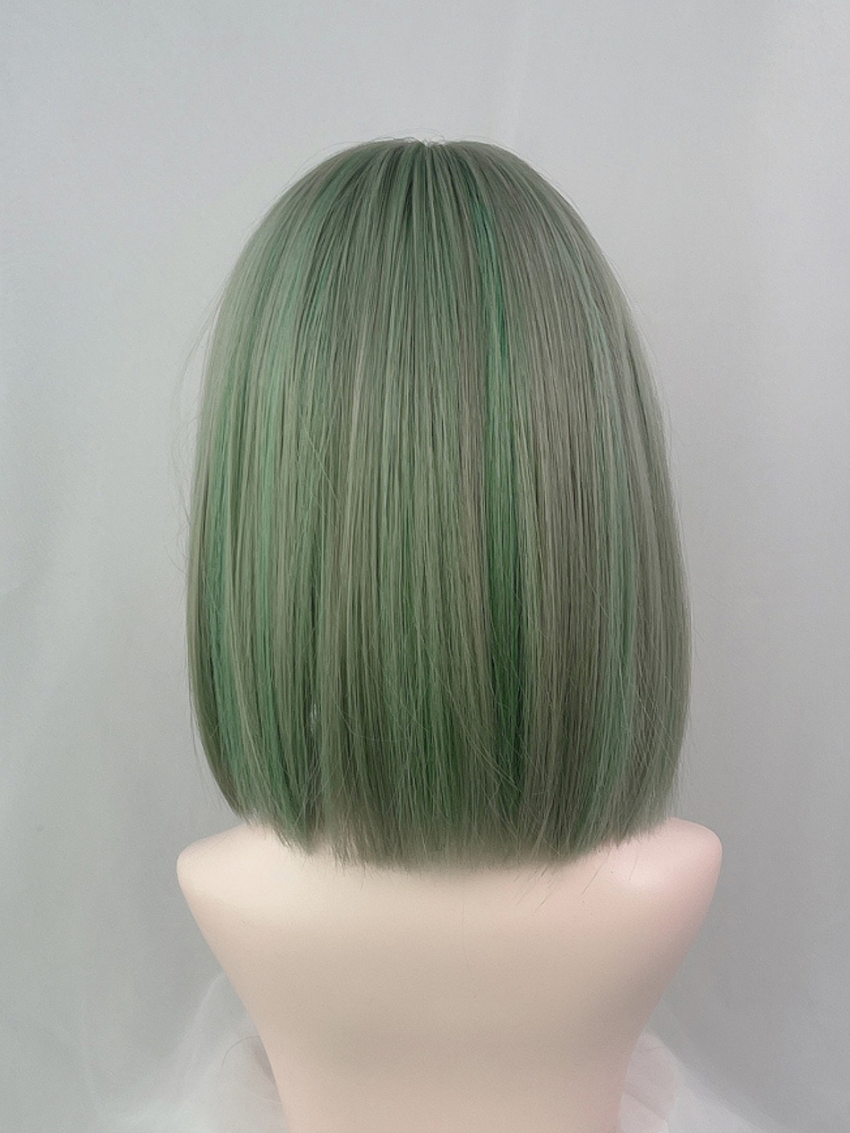 Evahair 2021 New Style Green Bob Short Straight Synthetic Wig with Bangs